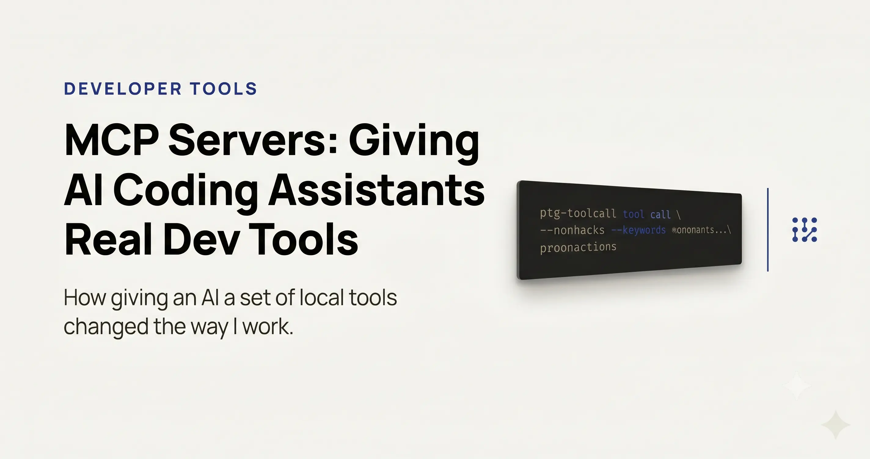 A terminal window with an AI assistant calling a local developer tool